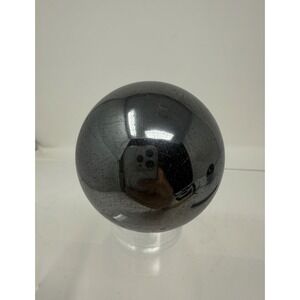 Polished Hematite Crystal Sphere 56mm Metallic Silver Grounding Stone 458g